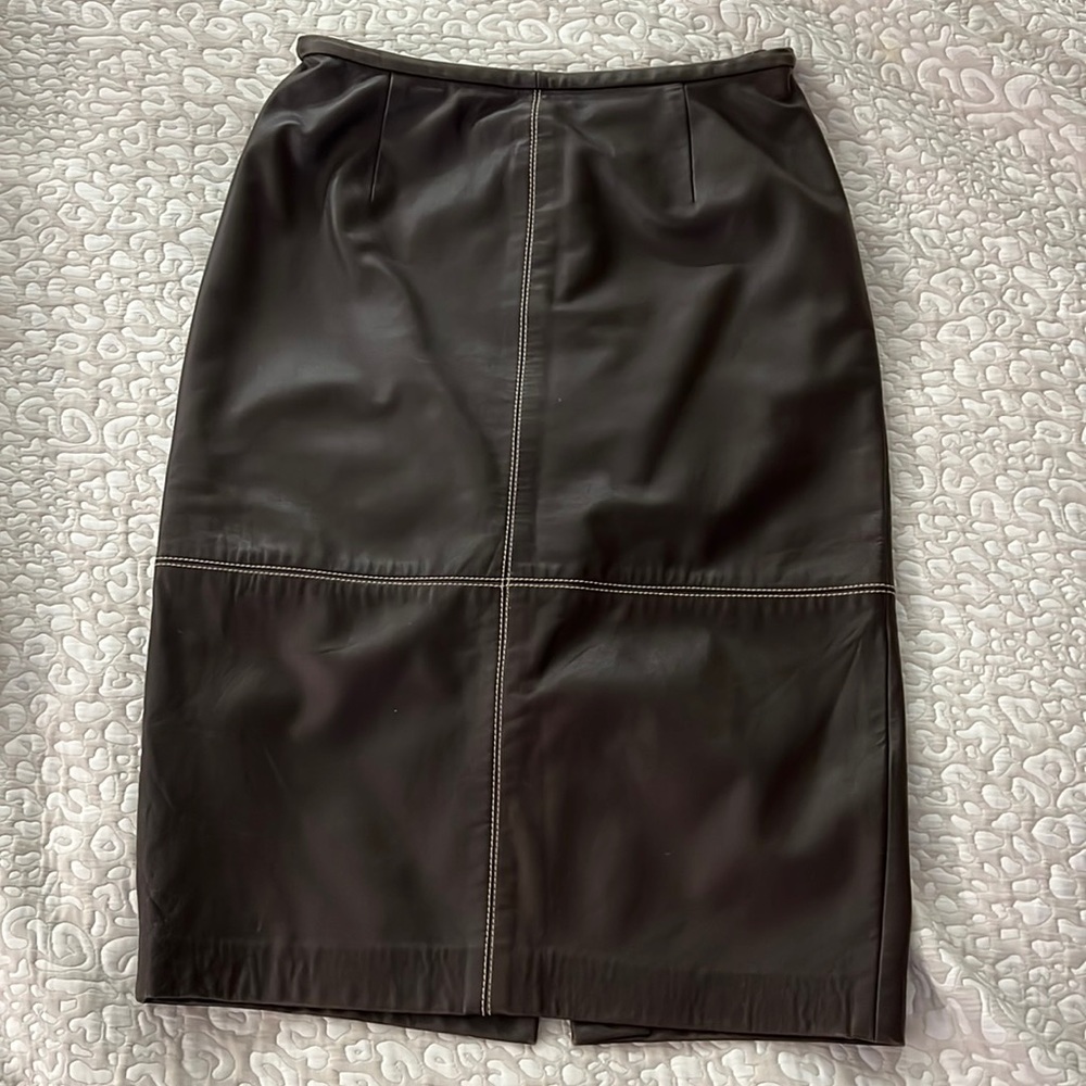 Lafayette 148 New York leather skirt